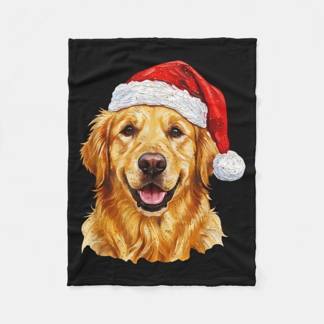 Manta Polar Santa Golden Retriever Christmas Golden Retriever  (Anverso)