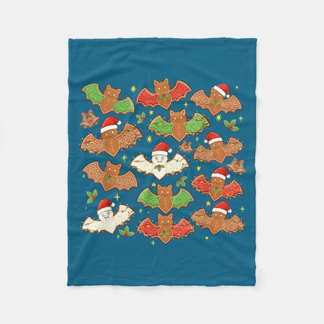 Manta Polar Santa Hat Bat Soky Christmas Gingerbread Bats Xmas (Anverso)