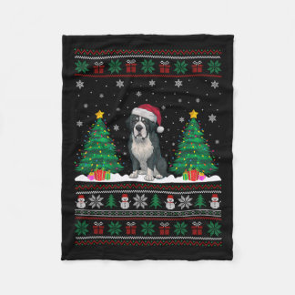 Manta Polar Santa Hat Bernard Perro Árbol de navidad ilumina S