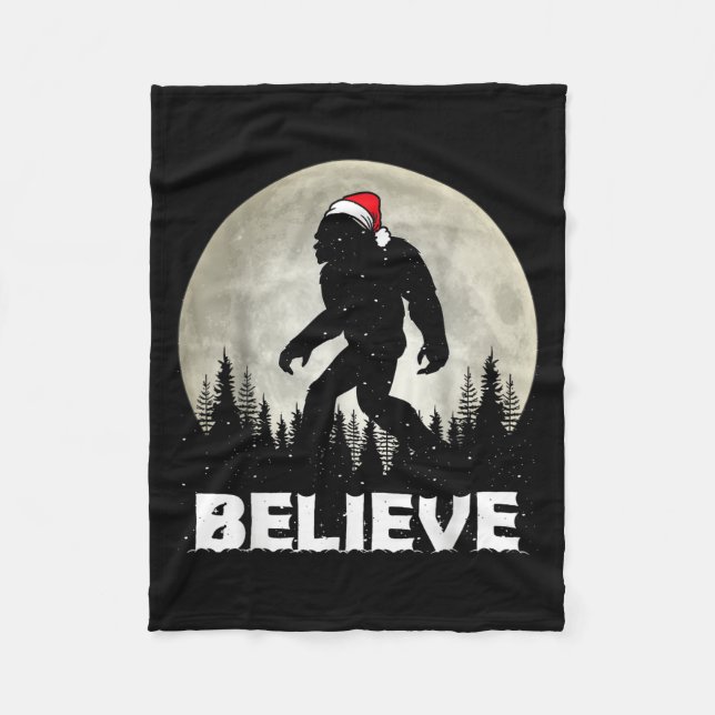 Manta Polar Santa Hat Bigfoot Believe Christmas Lights Rock Sa (Anverso)