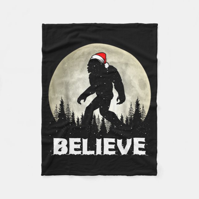 Manta Polar Santa Hat Bigfoot Believe Christmas Lights Rock Sa (Anverso)