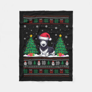 Manta Polar Santa Hat Rat Terrier Perro Árbol de Navidad Ilumi