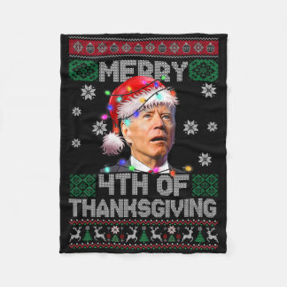 Manta Polar Santa Joe Biden Feliz 4° De Acción De Gracias Feo