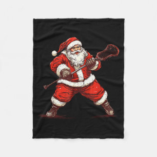 Manta Polar Santa jugando lacrosse divertido lacrosse Lax juga