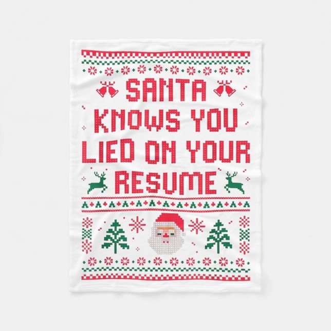 Manta Polar Santa Knows You Lied On Your Resume Funny Office C (Anverso)