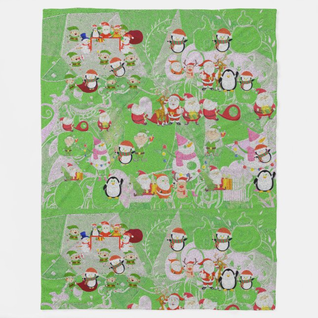 Manta Polar Santa Magical Green New Year  (Anverso)