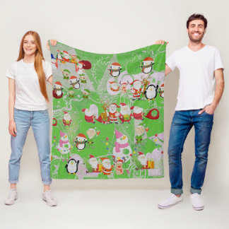 Manta Polar Santa Magical Green New Year 