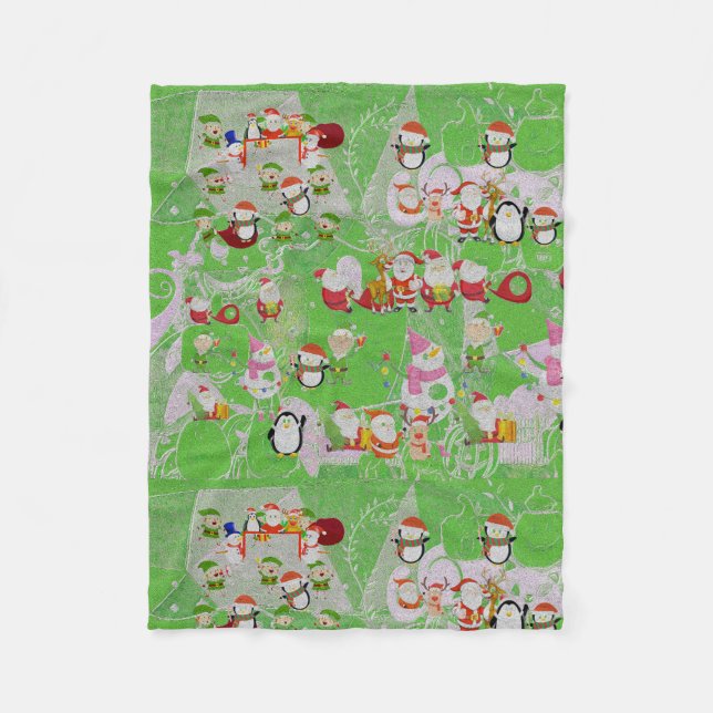 Manta Polar Santa Magical Green New Year  (Anverso)