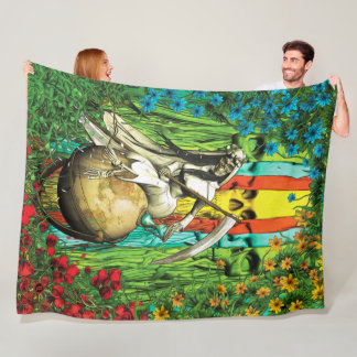 Manta Polar Santa Muerte Tarot - el mundo