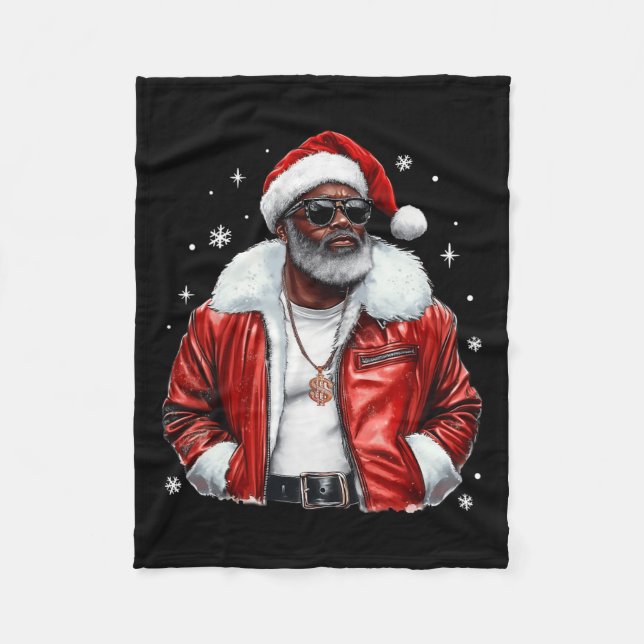 Manta Polar Santa Navidades afroamericanos Guay Black Afro K (Anverso)