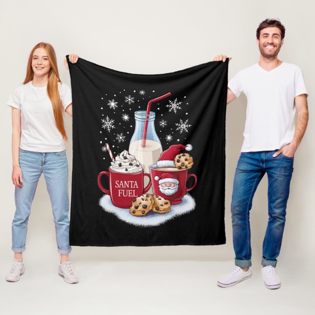 Manta Polar Santa Navidades Leche y Cookies Latte Family Xmas (In situ)