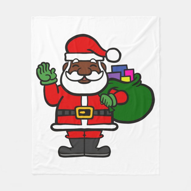 Manta Polar santa negra africana claus xmas (Anverso)