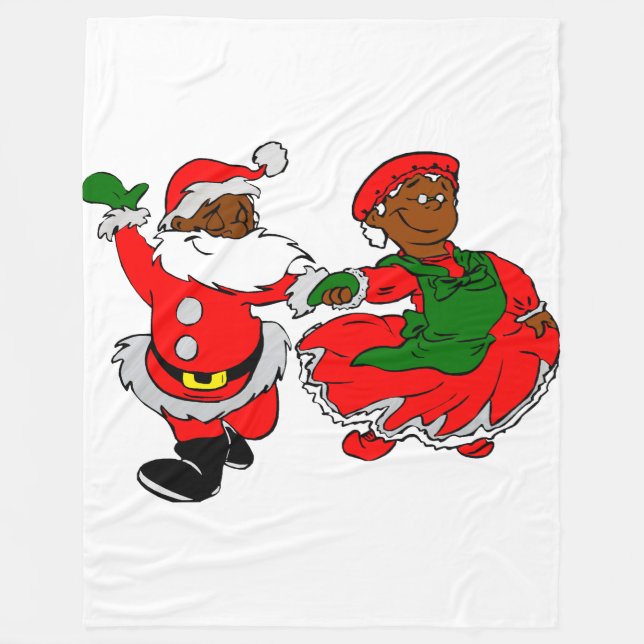 Manta Polar santa negra mrs claus blanket (Anverso)