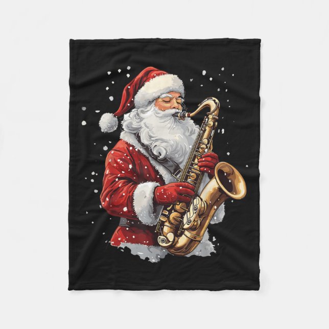 Manta Polar Santa Playing Saxophone Xmas Musician Saxophonist  (Anverso)