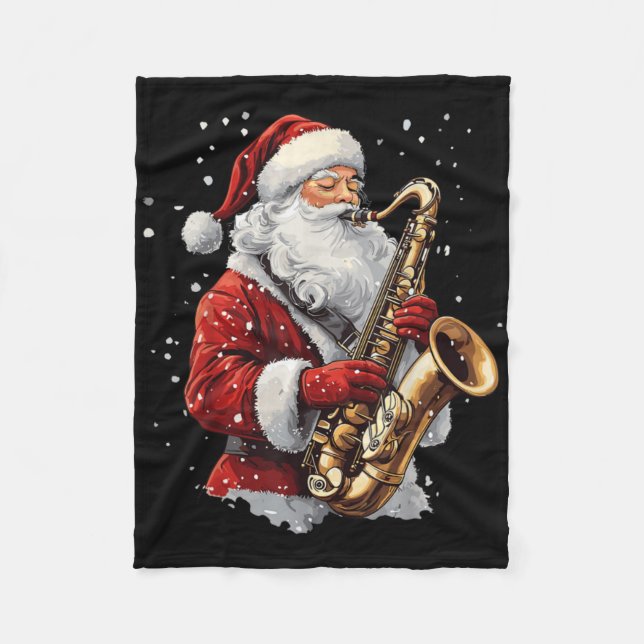 Manta Polar Santa Playing Saxophone Xmas Musician Saxophonist  (Anverso)