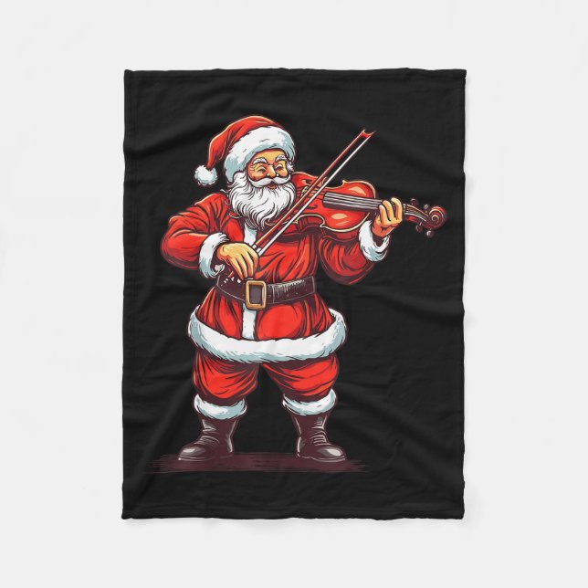 Manta Polar Santa Playing Violin Funny Violinist Violin Player (Anverso)
