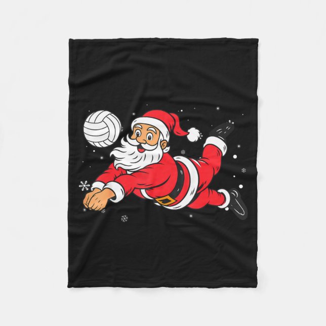 Manta Polar Santa Playing Volleyball Christmas Pajama Cool Srt (Anverso)