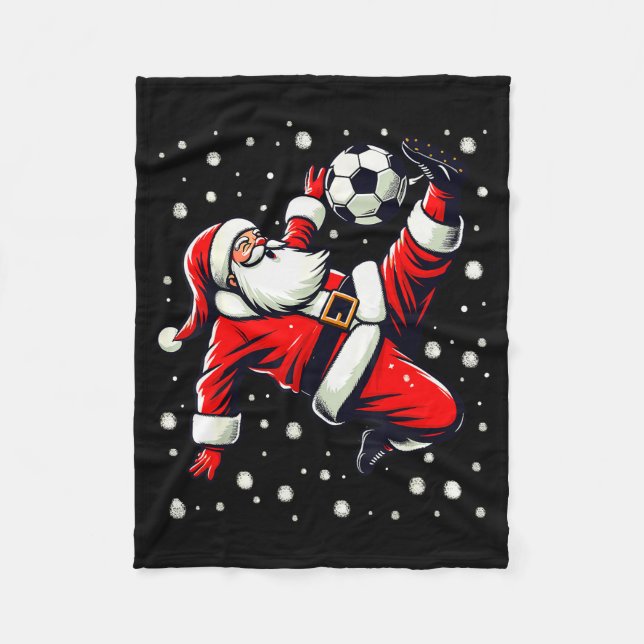 Manta Polar Santa Plays Soccer Bicycle Kick, Christmas Women M (Anverso)