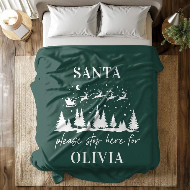 Manta Polar Santa por favor, deténgase aquí por los Navidades  (Subido por el creador)