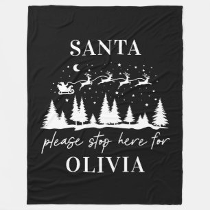 Manta Polar Santa por favor, deténgase aquí por los Navidades 