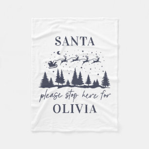 Manta Polar Santa por favor detente aquí para Navidades tradic