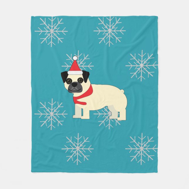 Manta Polar Santa Pug (Anverso)