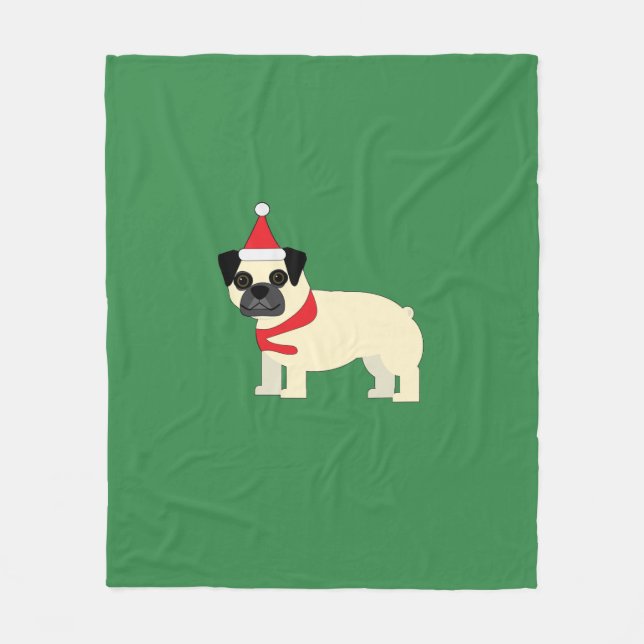 Manta Polar Santa Pug (Anverso)