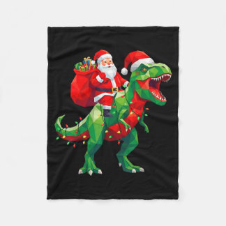 Manta Polar Santa Riding Dinosaur Lygon Style Funny Dino Xmas 