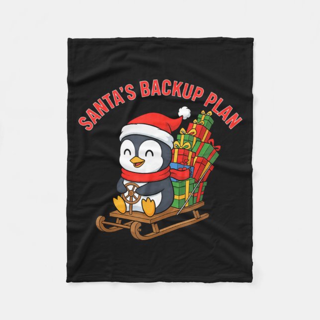 Manta Polar Santa’s Backup Plan Cute Penguin Christmas Design  (Anverso)