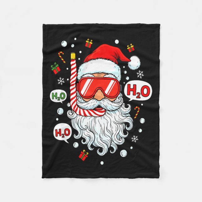 Manta Polar Santa Scuba Diving Equipment Funny Scuba Diver Chr (Anverso)