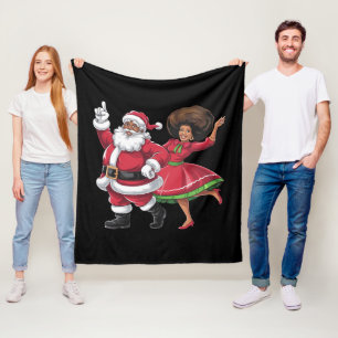 Manta Polar Santa Señora Claus bailando Navidades estadouniden
