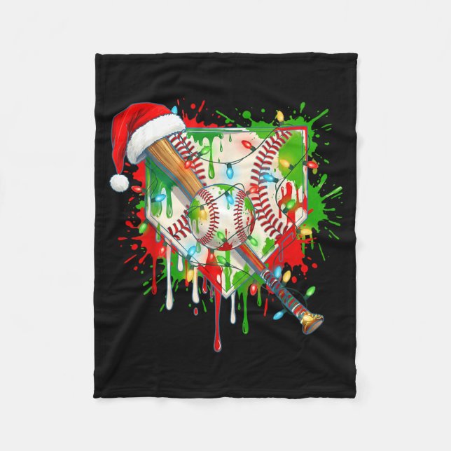 Manta Polar Santa Srts Ice Baseball Christmas Xmas Pajama Kid  (Anverso)