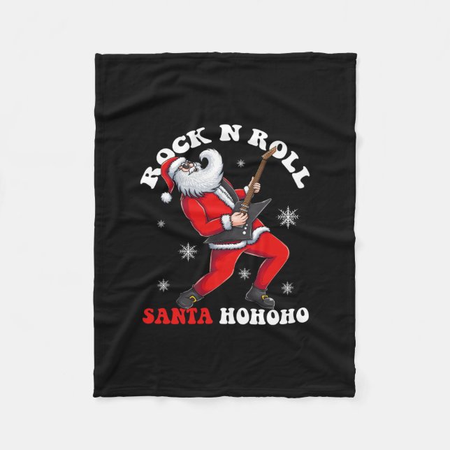 Manta Polar santa toca guitarra rock and rol (Anverso)