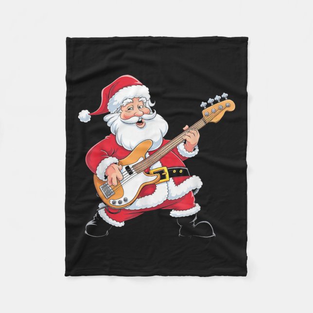 Manta Polar Santa tocando una guitarra B Navidad Navidad  (Anverso)