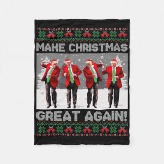 Manta Polar Santa Trump Baile Haz Navidad Grande Otra Vez Feo 