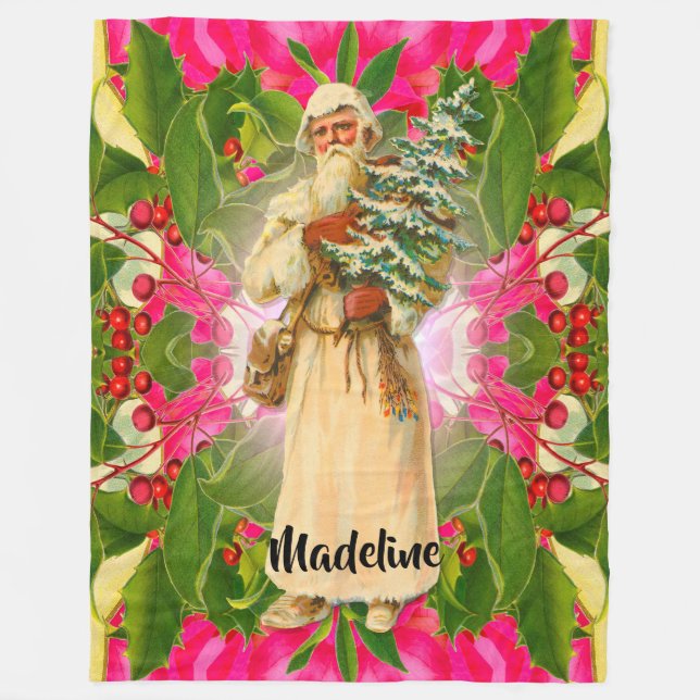 Manta Polar Santa viejo del último monograma    del Victorian (Anverso)