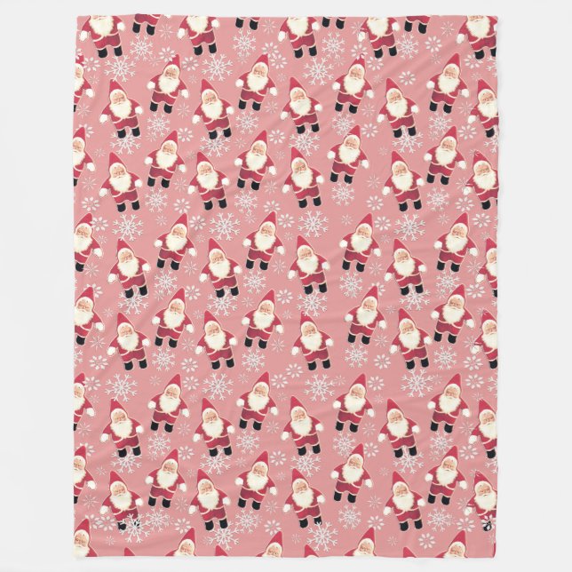 Manta Polar Santa Vintage Gnome Navidades Fleece Blanket (Anverso)