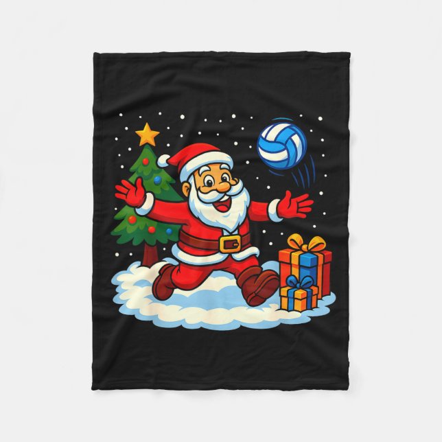 Manta Polar Santa Volleyball Playing Srt Christmas Tree Xmas P (Anverso)