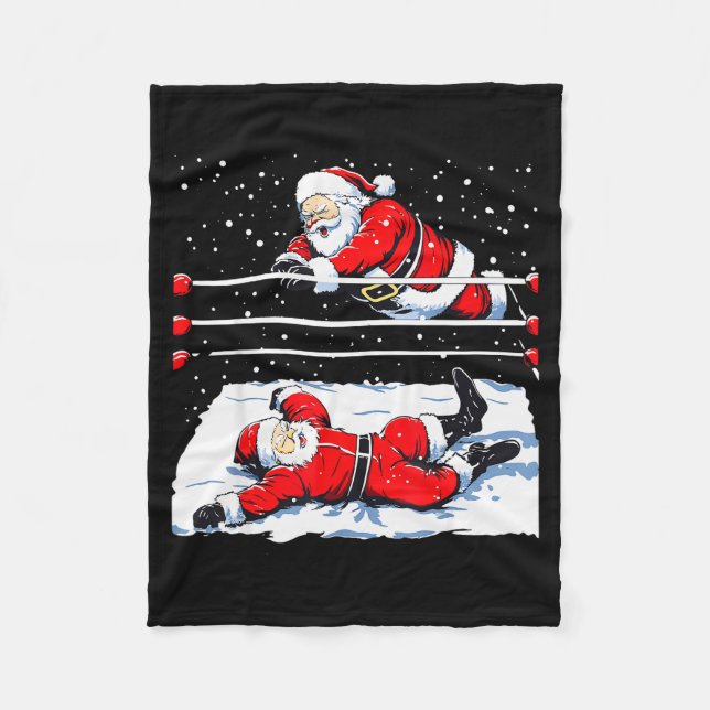 Manta Polar Santa Wrestling Lover Wrestler Christmas Xmas Paja (Anverso)