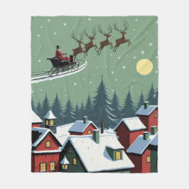 Manta Polar Santa y su Sleigh