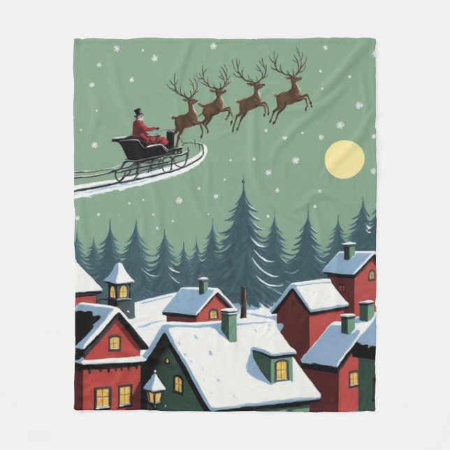 Manta Polar Santa y su Sleigh (Anverso)