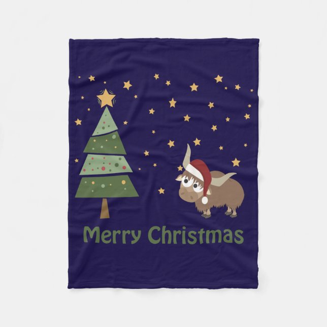Manta Polar Santa Yak en la noche de los Navidades (Anverso)