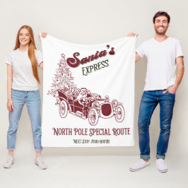 Manta Polar Santa's Express Vitange Christmas