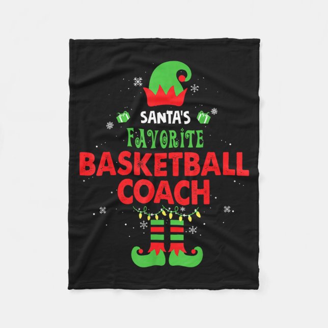 Manta Polar Santa's Favorite Basketball Coach Funny Elf Family (Anverso)