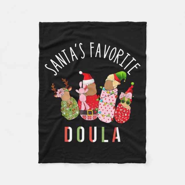 Manta Polar Santa's Favorite Doula Nurse Christmas Stpartum Mi (Anverso)