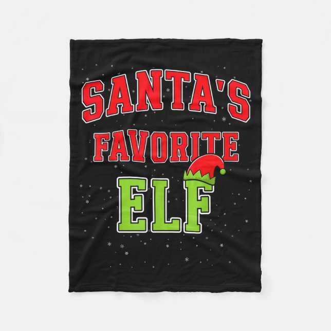 Manta Polar Santa's Favorite Elf Christmas Family Matching Gro (Anverso)
