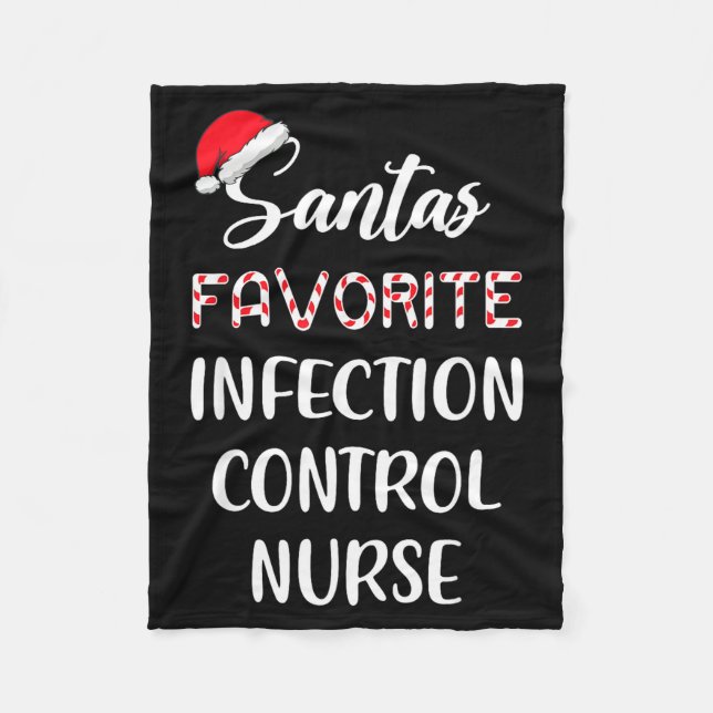 Manta Polar Santa's Favorite Infection Control Nurse Christmas (Anverso)