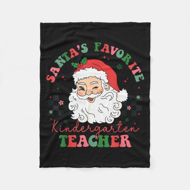 Manta Polar Santa's Favorite Kindergarten Teacher Christmas Me (Anverso)