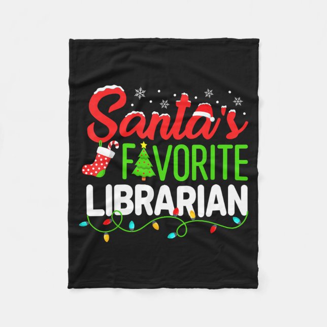 Manta Polar Santa's Favorite Librarian Christmas Library Book  (Anverso)