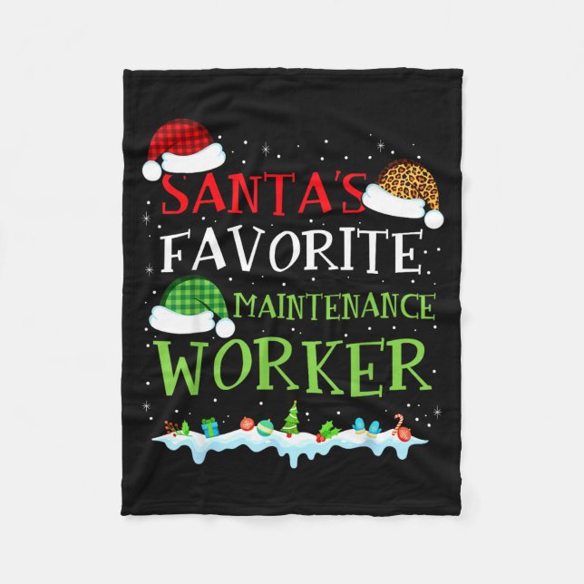 Manta Polar Santa's Favorite Maintenance Worker Fun Christmas  (Anverso)